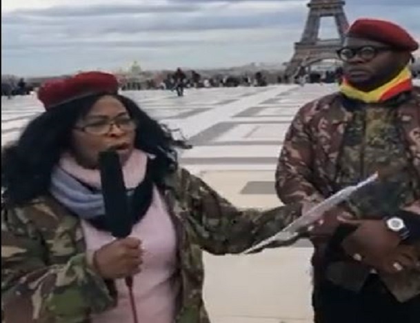 Place du Trocadéro à Paris : Gertrude Malalou et Faye Monama lancent le mot d’ordre de désobéissance civile