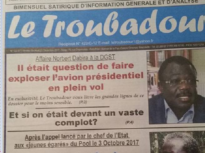Selon le troubadour, le Général Dabira et d’autres officiers auraient voulu abattre l’avion de Sassou